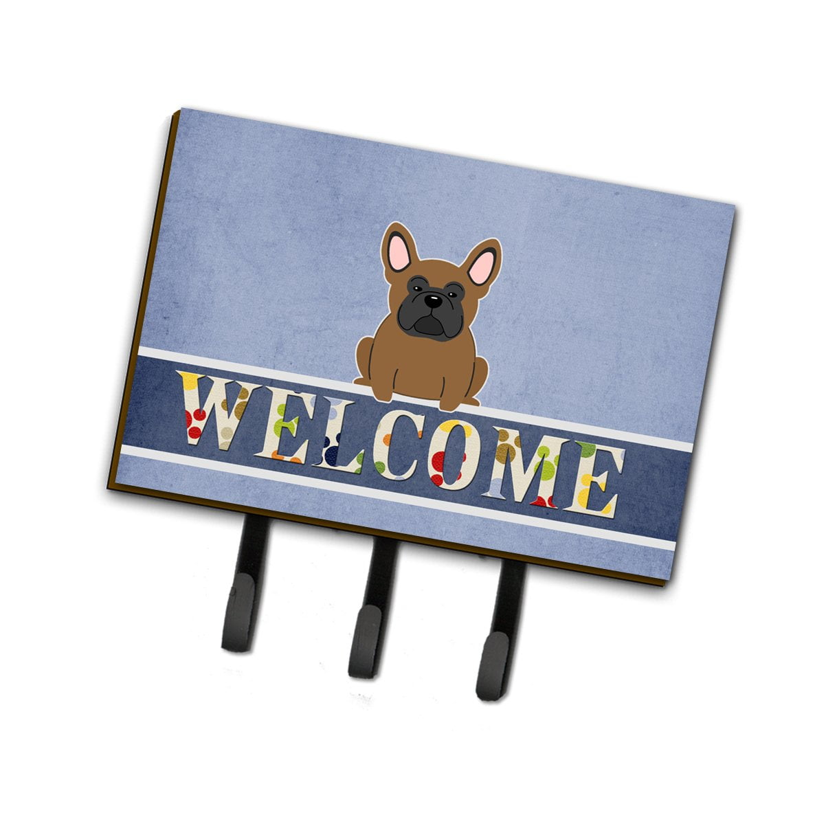 French Bulldog Brown Welcome Leash or Key Holder