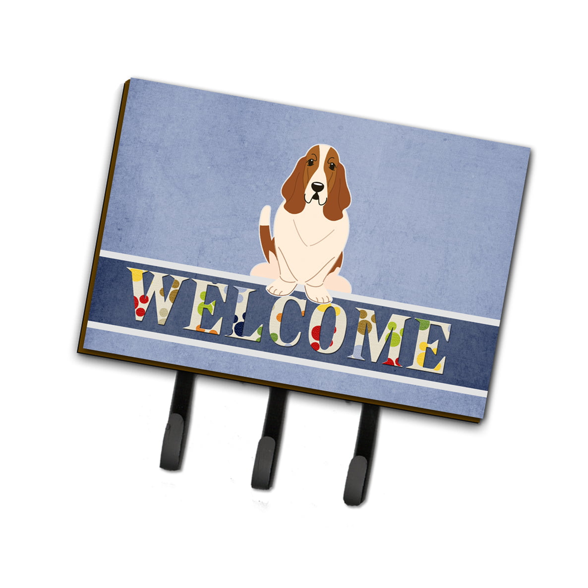 BB5602TH68 Basset Hound Welcome Leash or Key Holder