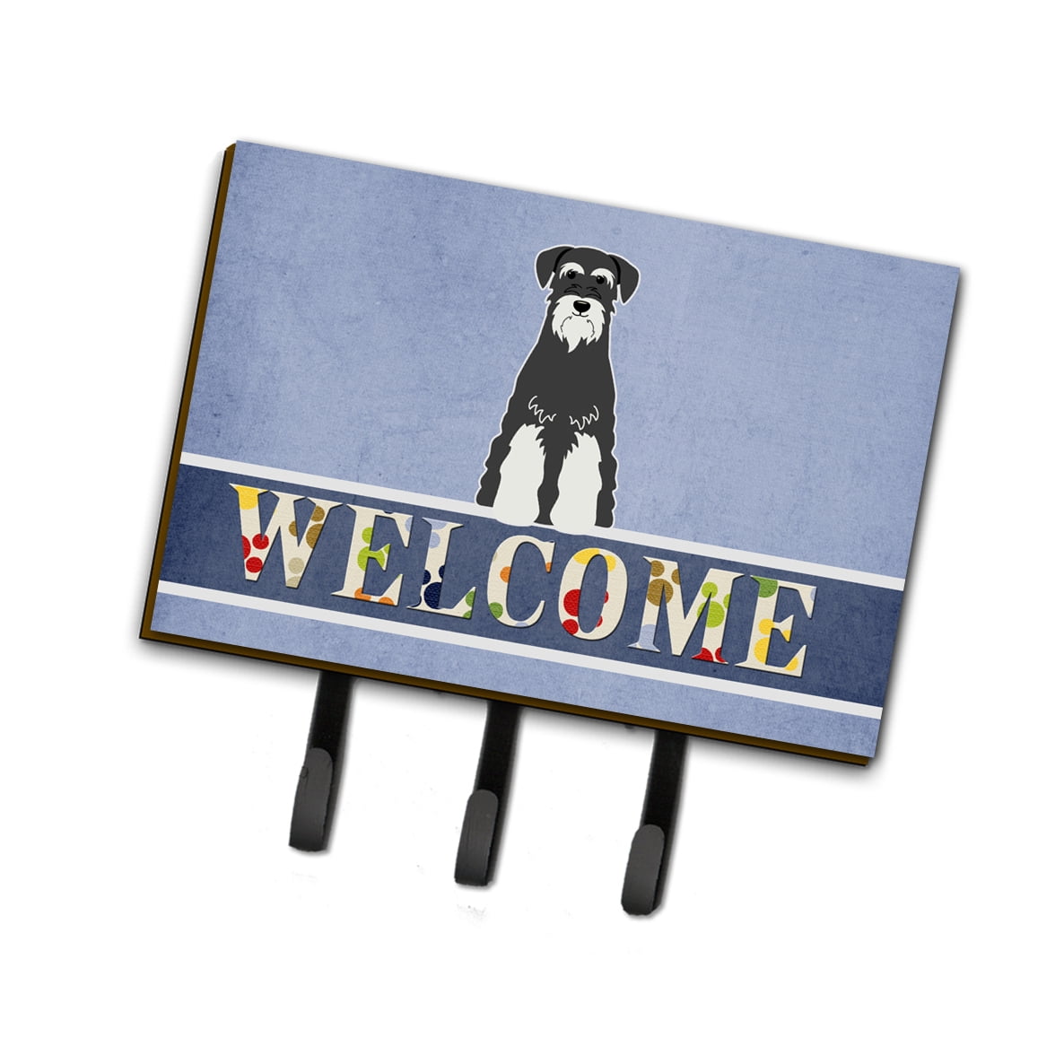 BB5614TH68 Standard Schnauzer Salt & Pepper Welcome Leash or Key Holder
