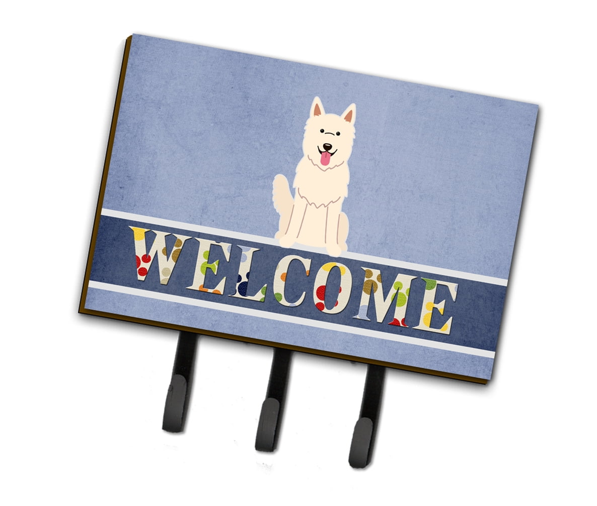 BB5626TH68 White German Shepherd Welcome Leash or Key Holder