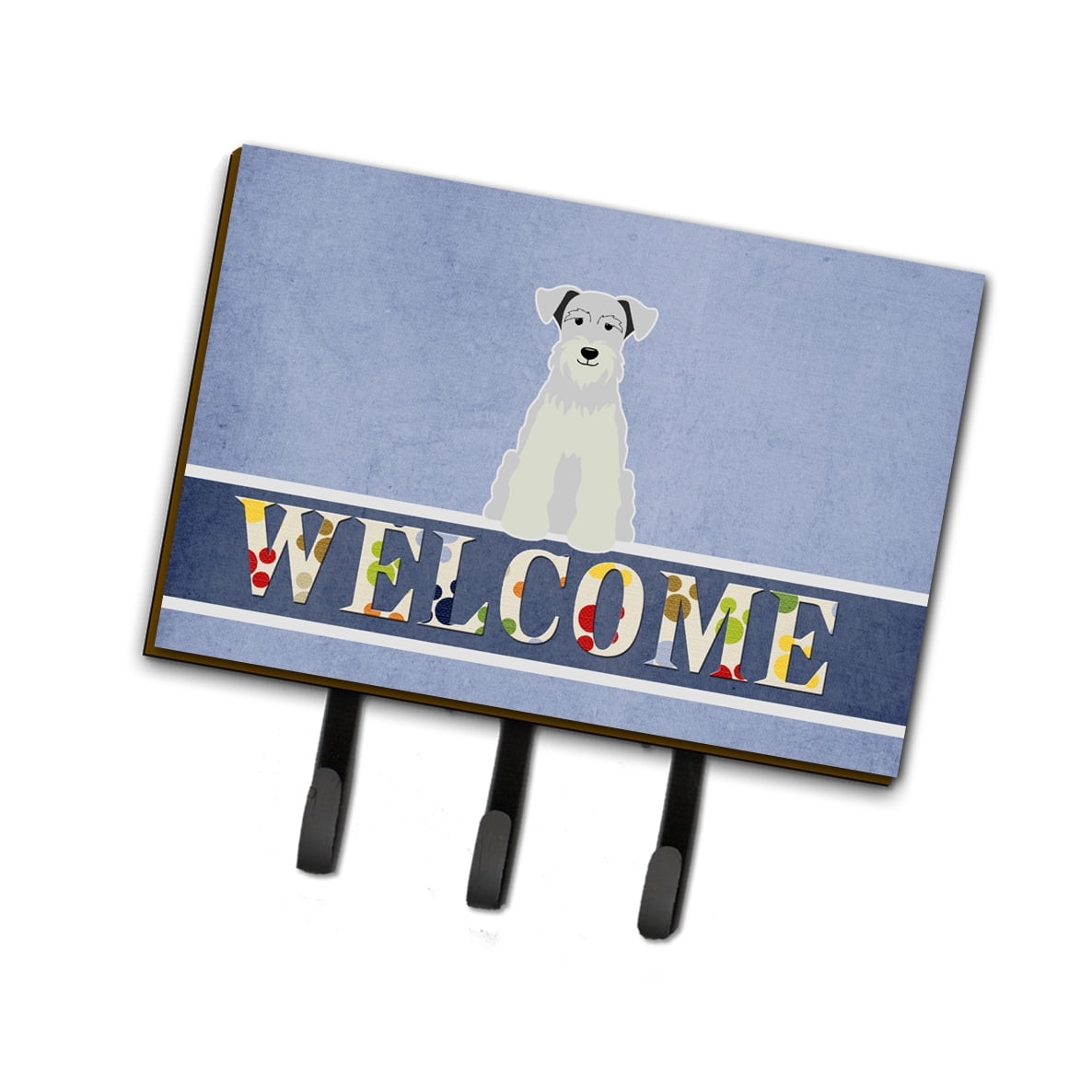 BB5634TH68 Miniature Schanuzer White Welcome Leash or Key Holder