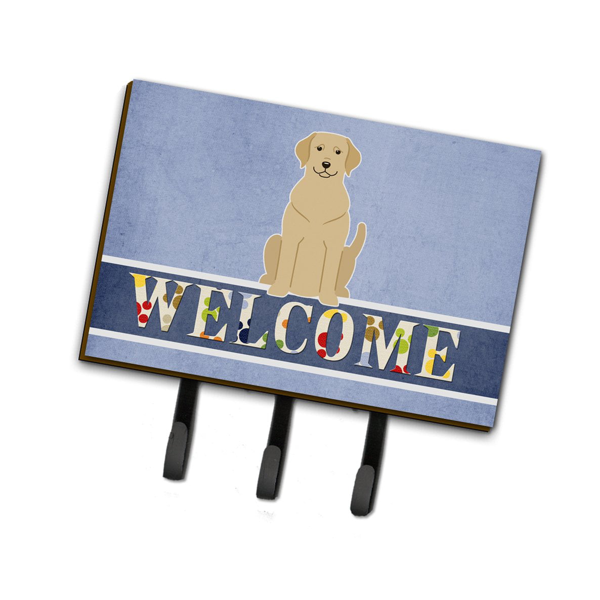BB5636TH68 Yellow Labrador Welcome Leash or Key Holder