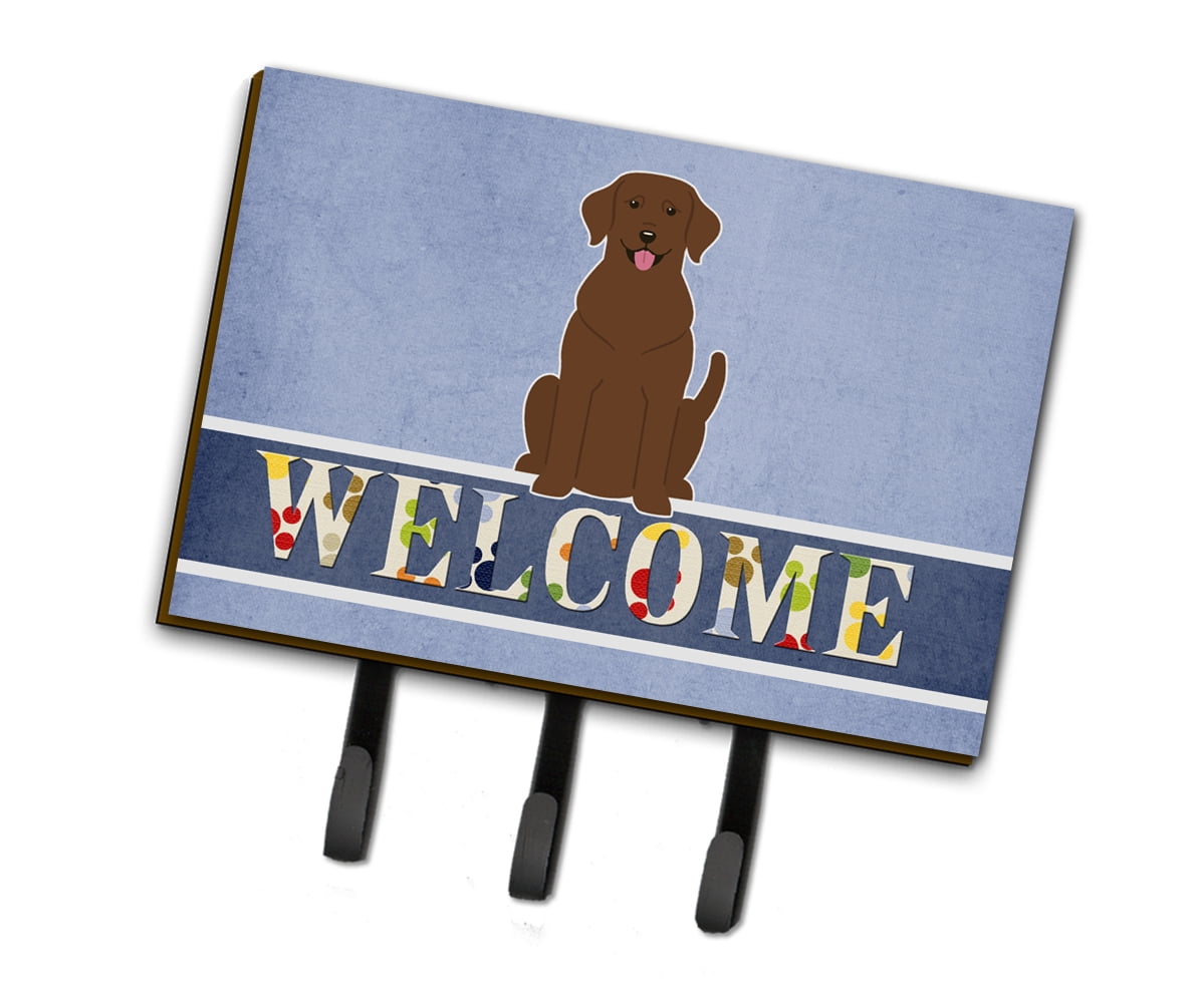 BB5637TH68 Chocolate Labrador Welcome Leash or Key Holder