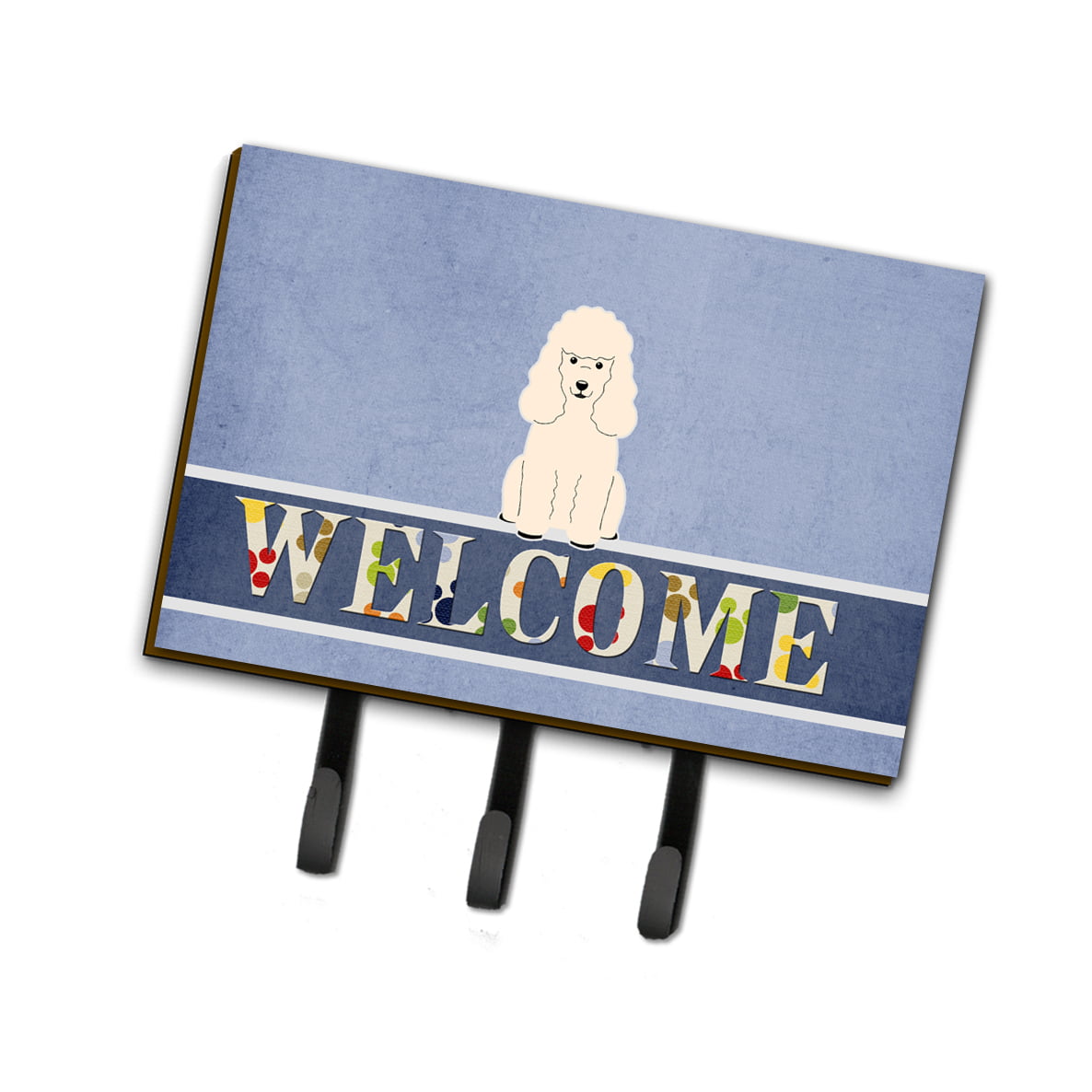 BB5651TH68 Poodle White Welcome Leash or Key Holder