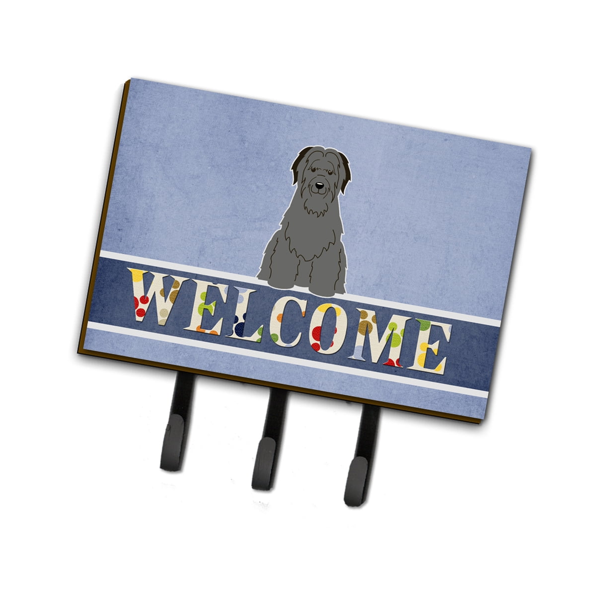 BB5662TH68 Briard Black Welcome Leash or Key Holder