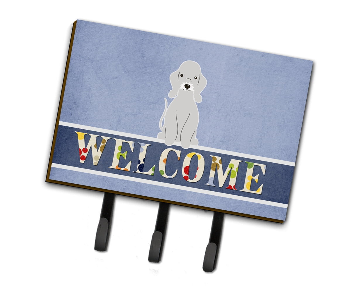 BB5671TH68 Bedlington Terrier Blue Welcome Leash or Key Holder