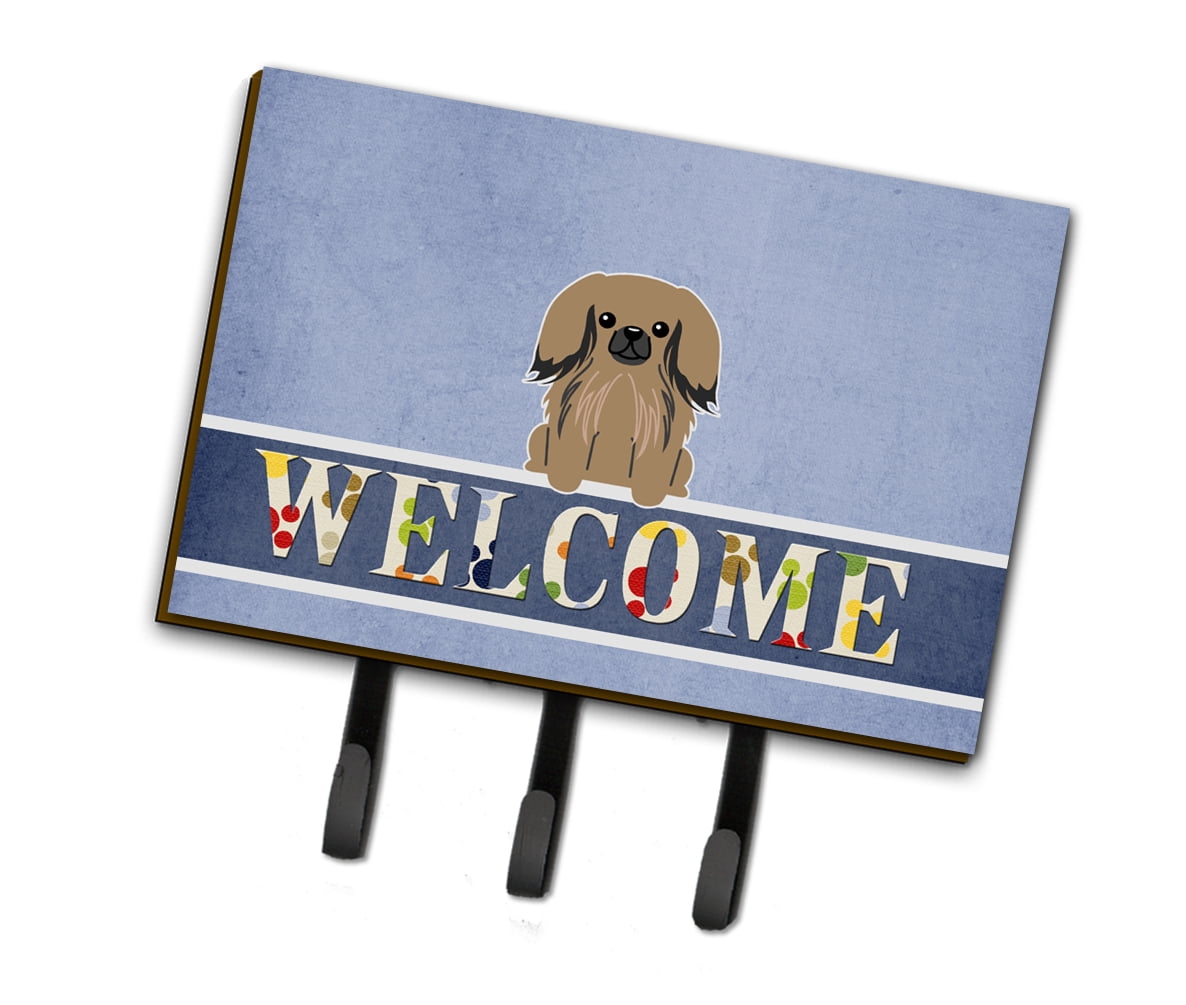 BB5683TH68 Pekingnese Tan Welcome Leash or Key Holder