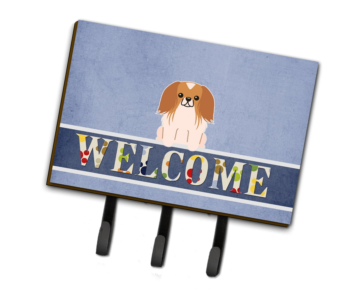BB5684TH68 Pekingnese Red White Welcome Leash or Key Holder