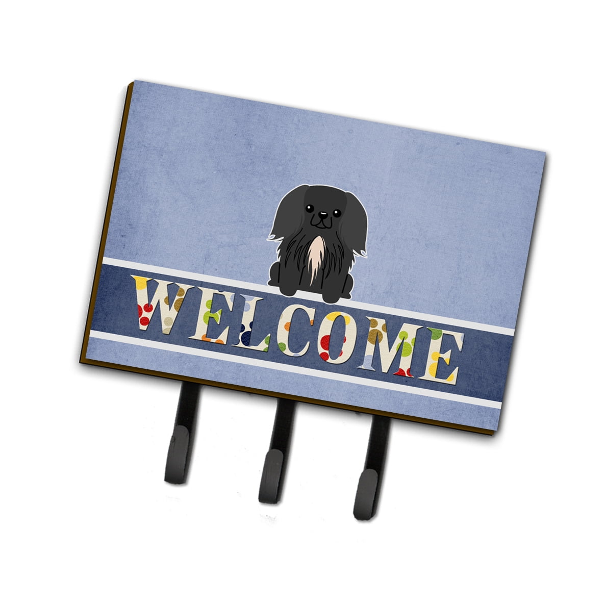 BB5688TH68 Pekingnese Black Welcome Leash or Key Holder