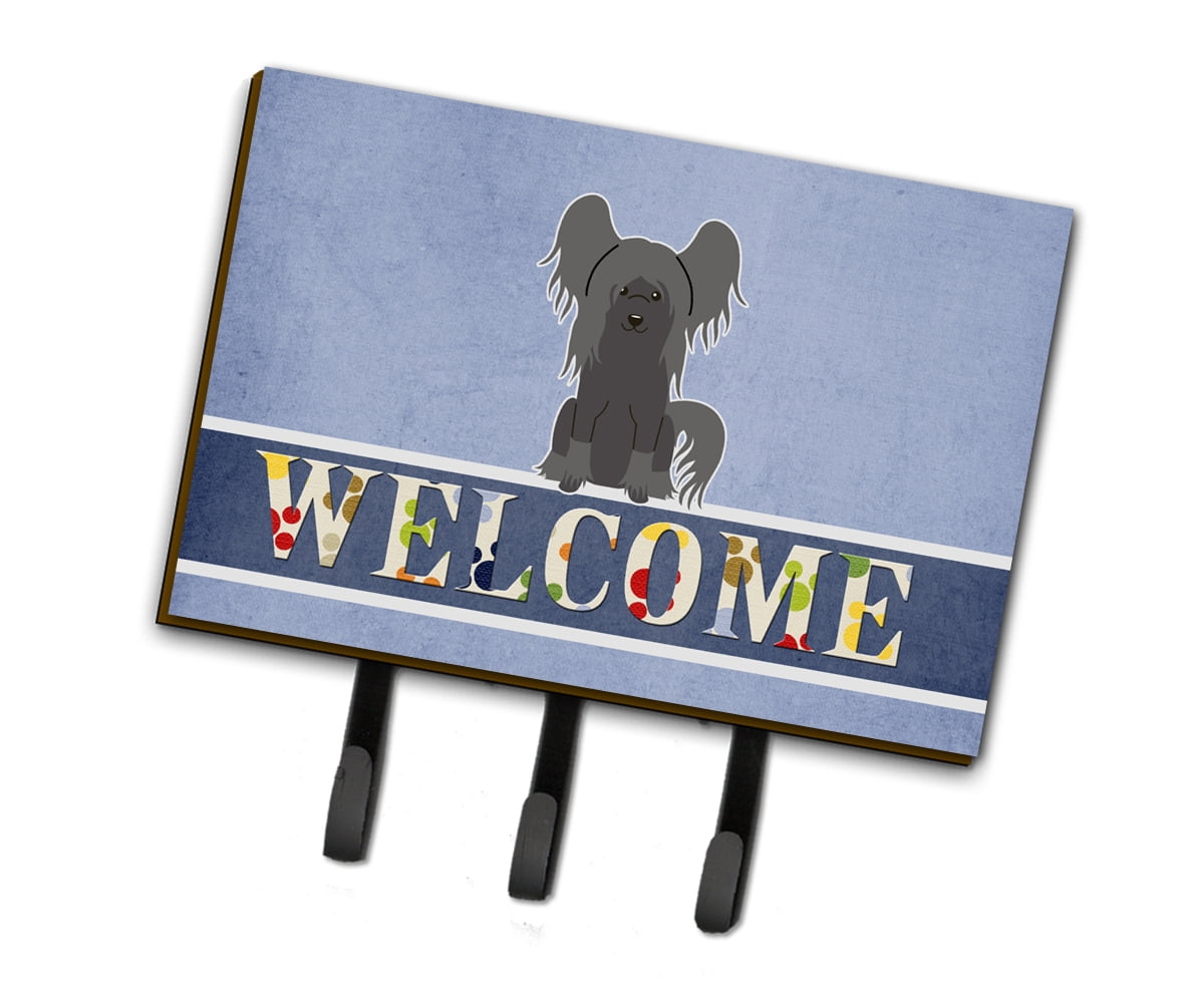 BB5693TH68 Chinese Crested Black Welcome Leash or Key Holder