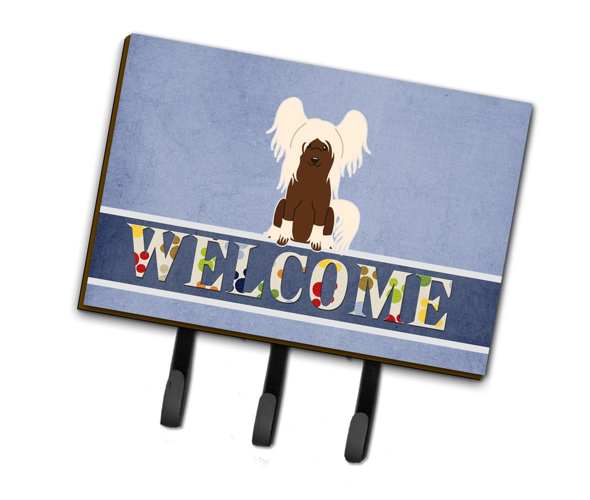 Chinese Crested Cream Welcome Leash or Key Holder