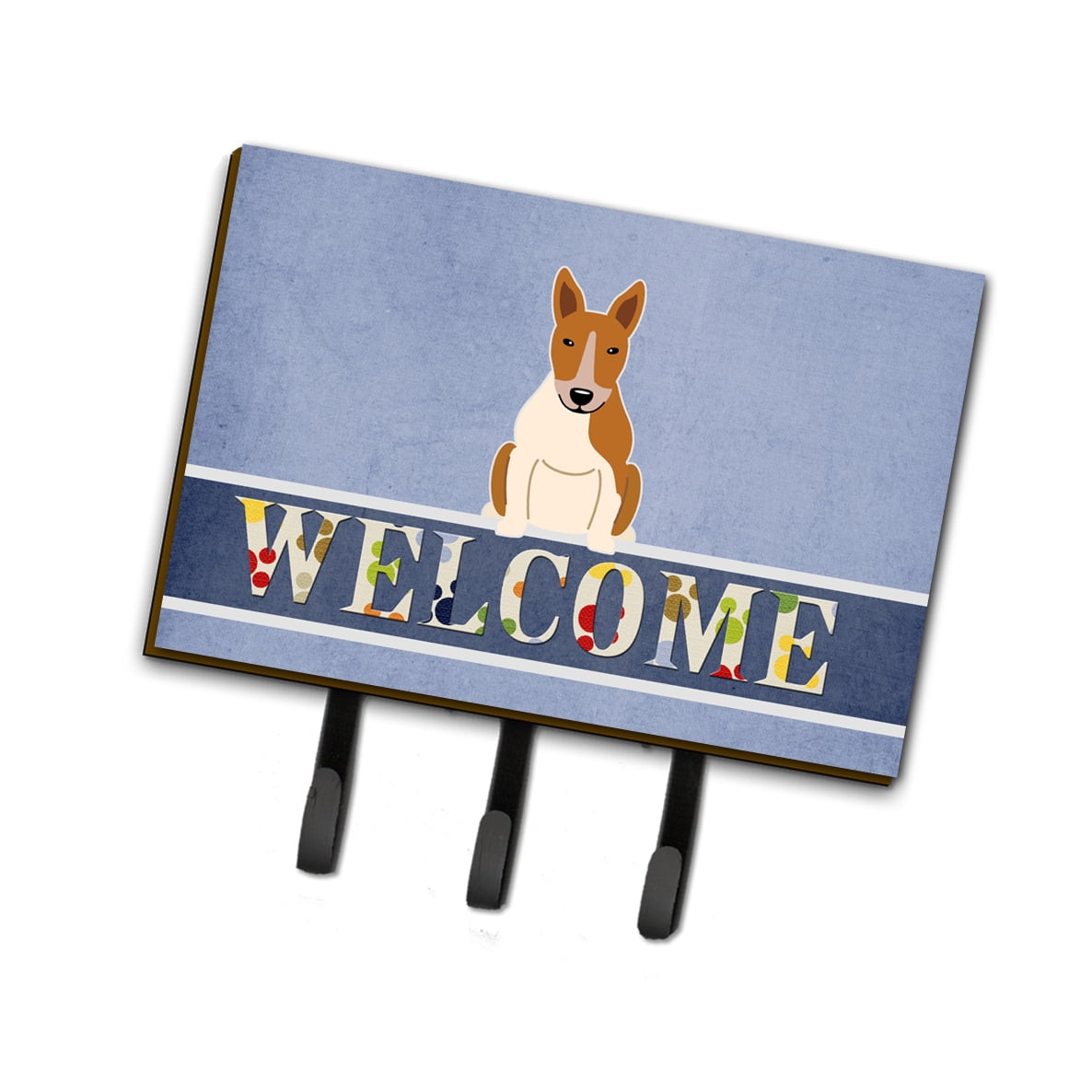 BB5716TH68 Bull Terrier Red White Welcome Leash or Key Holder
