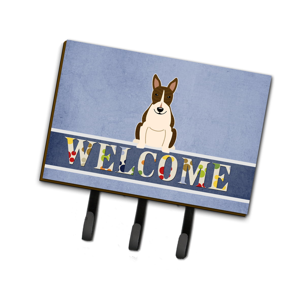 BB5717TH68 Bull Terrier Dark Brindle Welcome Leash or Key Holder