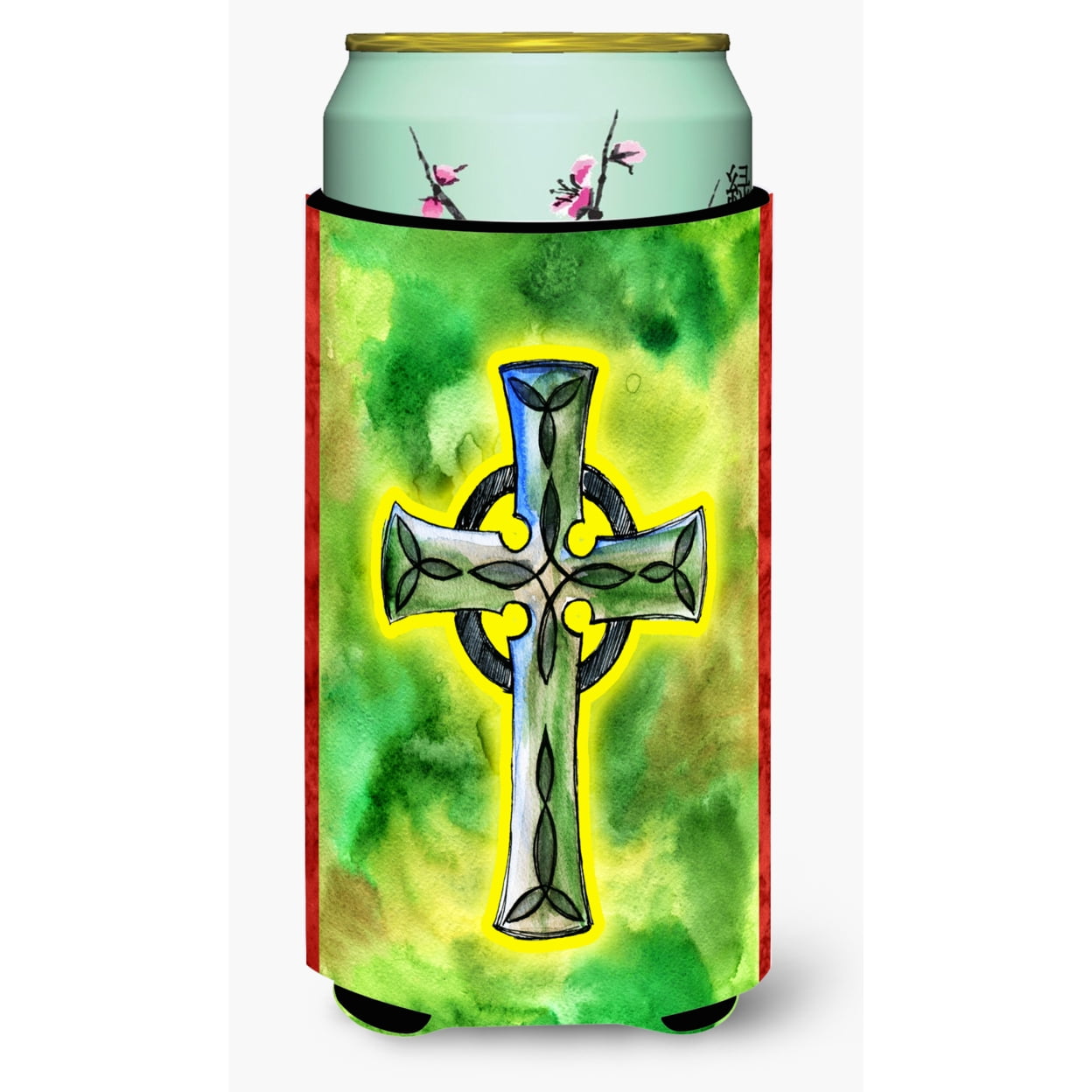 Irish Celtic Cross Tall Boy Beverage Insulator Hugger
