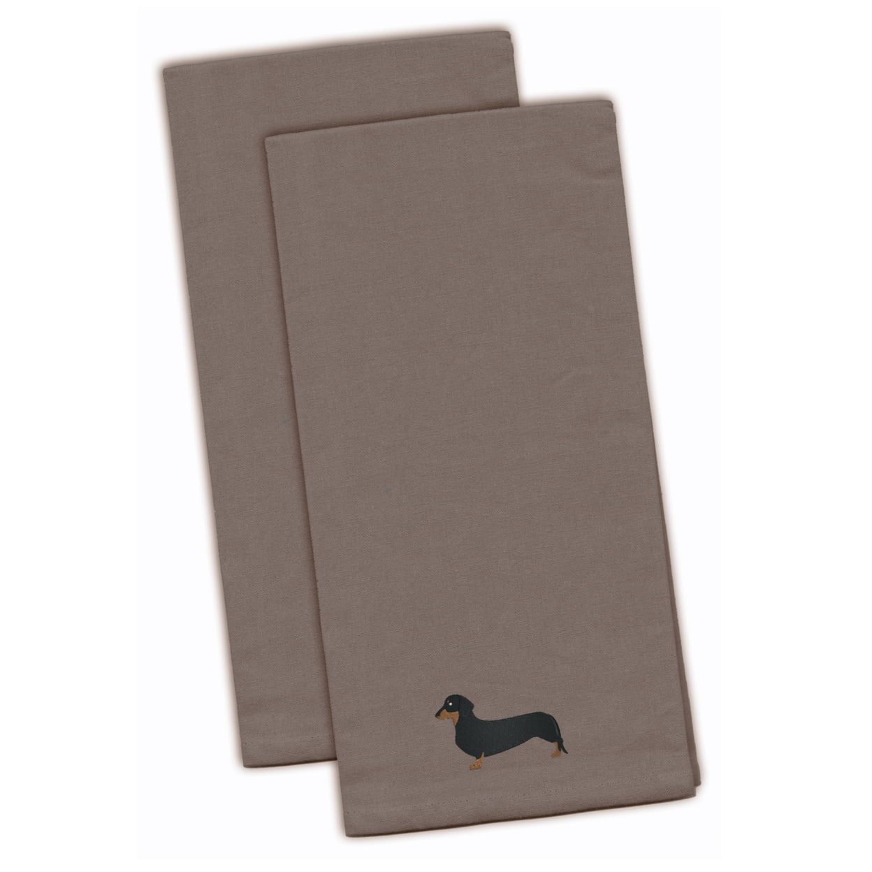 Picture of Carolines Treasures BB3382GYTWE Dachshund Gray Embroidered Kitchen Towel - Set of 2