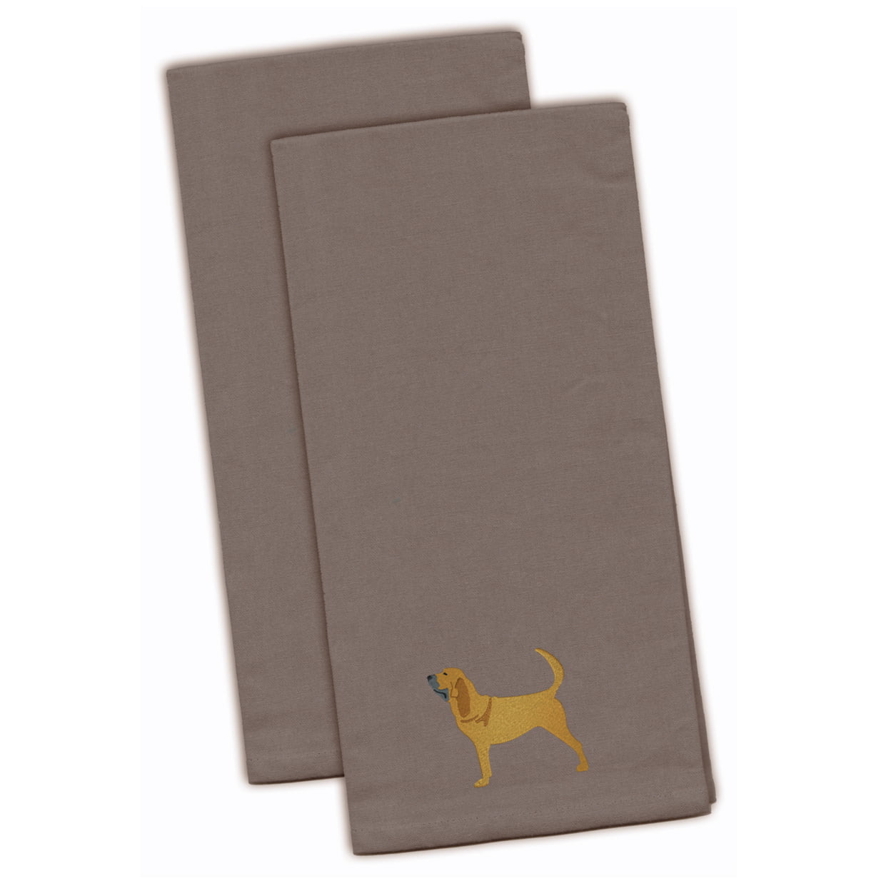 Picture of Carolines Treasures BB3384GYTWE Bloodhound Gray Embroidered Kitchen Towel - Set of 2