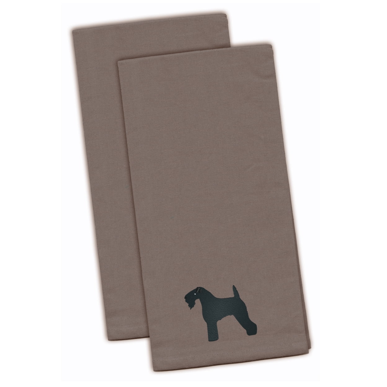 Picture of Carolines Treasures BB3392GYTWE Kerry Blue Terrier Gray Embroidered Kitchen Towel - Set of 2