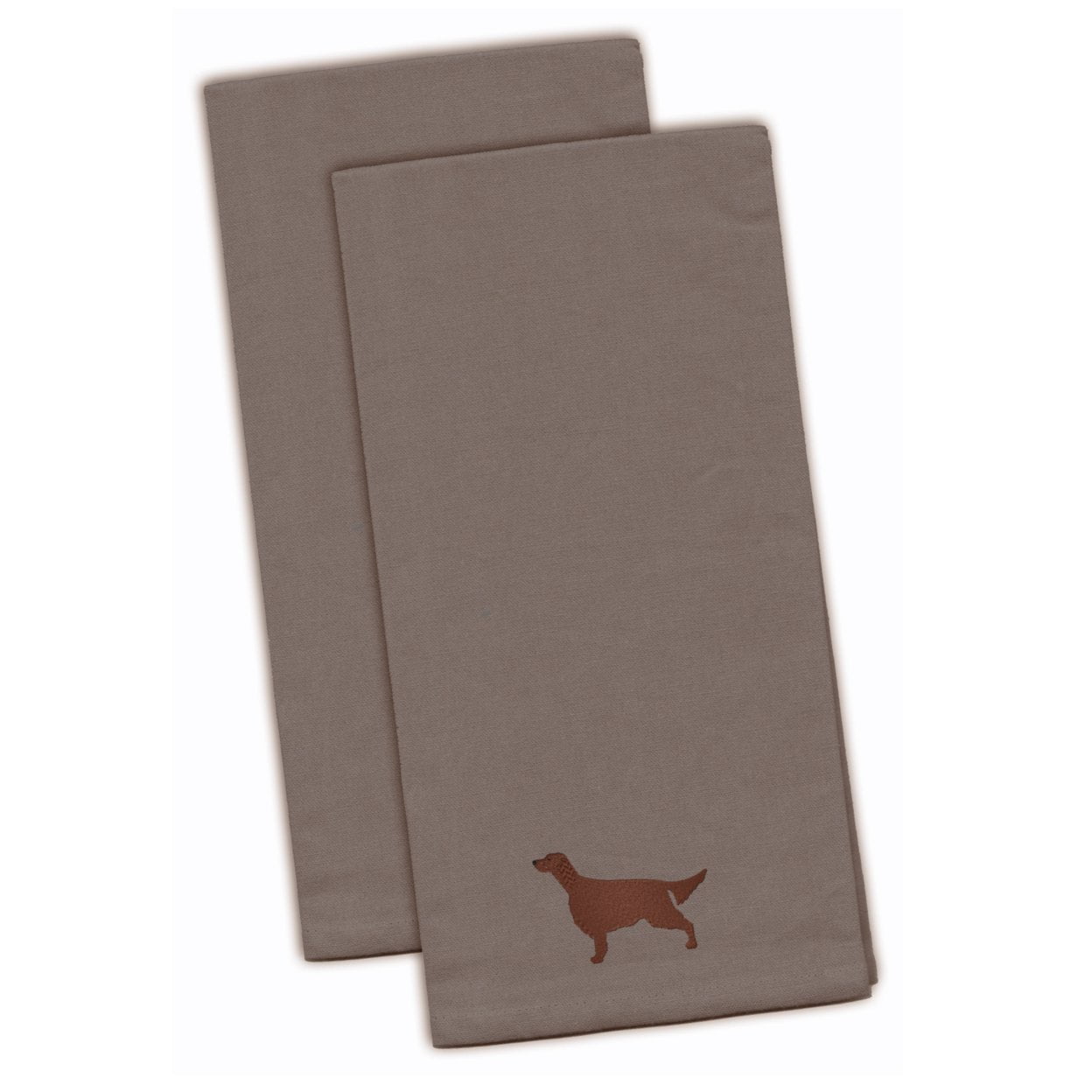Picture of Carolines Treasures BB3393GYTWE Irish Setter Gray Embroidered Kitchen Towel - Set of 2