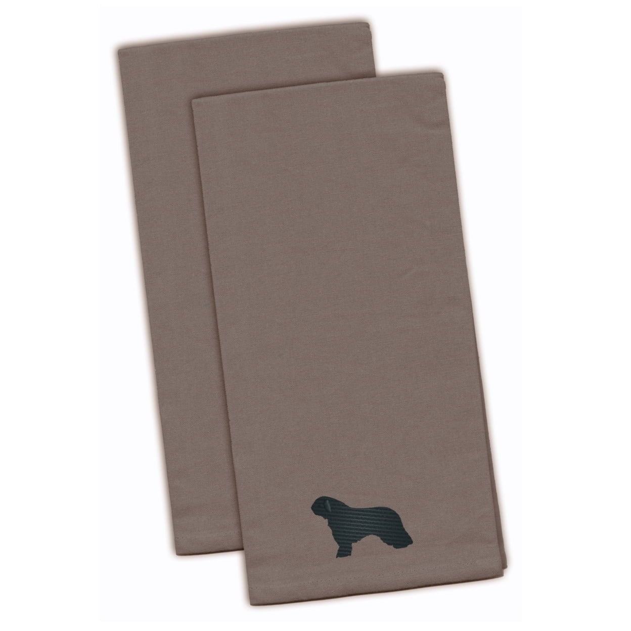 Spanish Water Dog Gray Embroidered Kitchen Towel - Set of 2