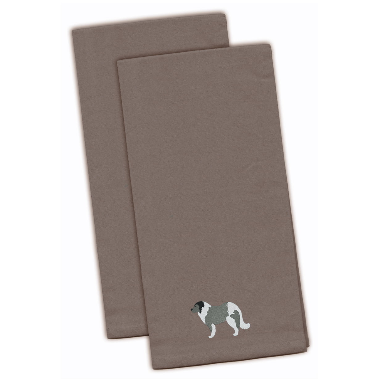 Picture of Carolines Treasures BB3425GYTWE Caucasian Shepherd Dog Gray Embroidered Kitchen Towel - Set of 2