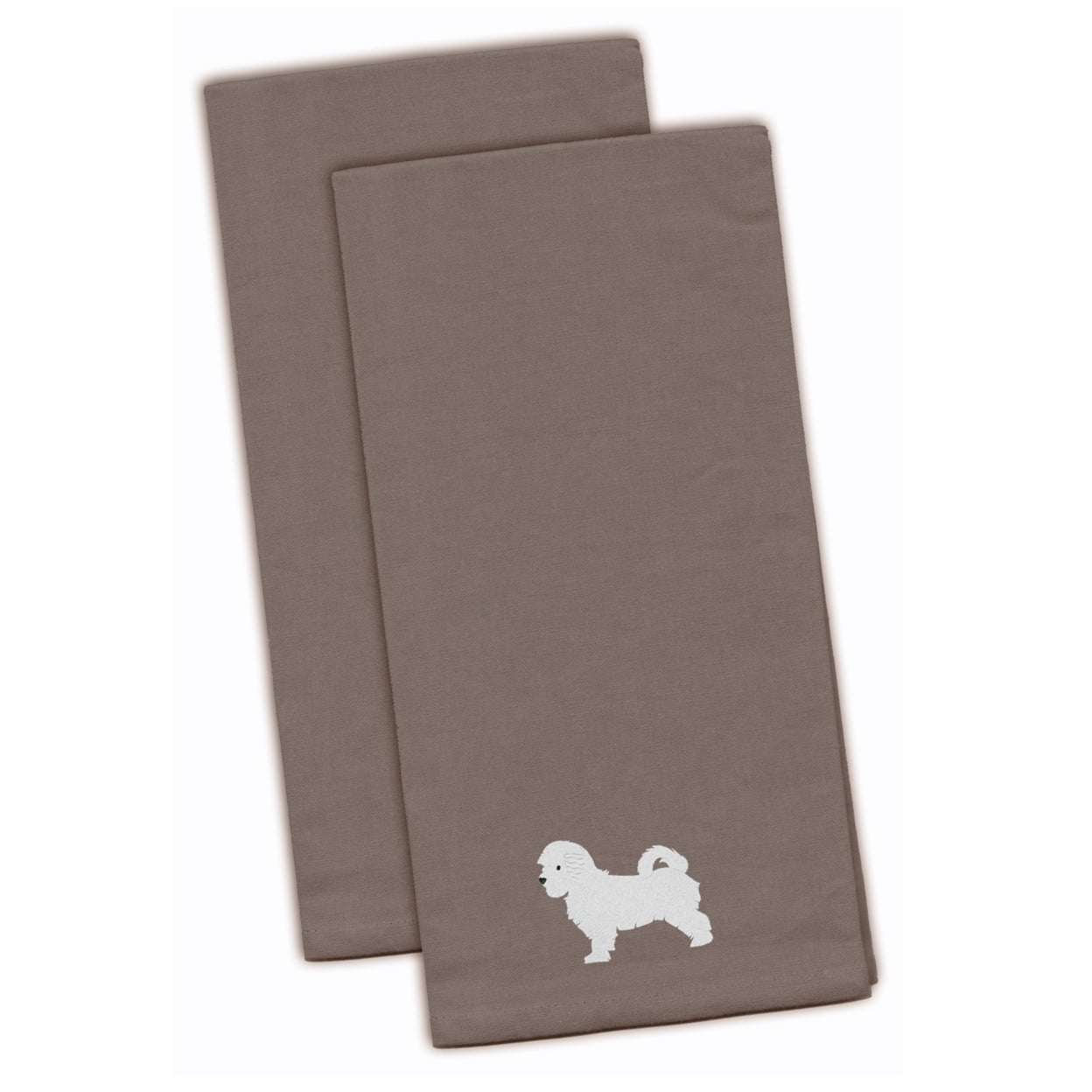 Picture of Carolines Treasures BB3436GYTWE Maltese Gray Embroidered Kitchen Towel - Set of 2