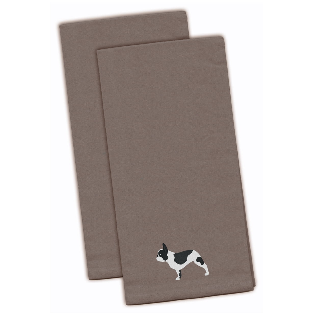 Picture of Carolines Treasures BB3441GYTWE French Bulldog Gray Embroidered Kitchen Towel - Set of 2