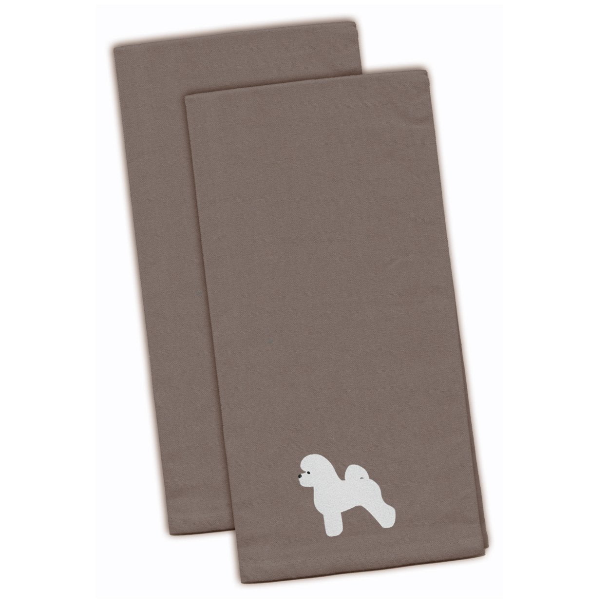 Picture of Carolines Treasures BB3445GYTWE Bichon Frise Gray Embroidered Kitchen Towel - Set of 2