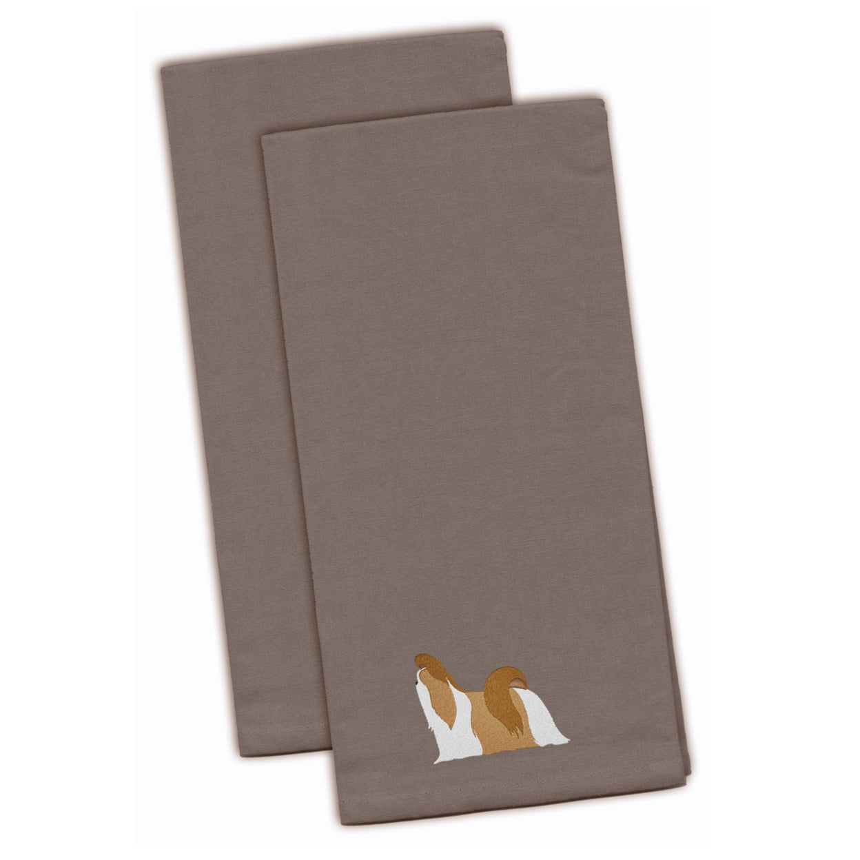 Picture of Carolines Treasures BB3446GYTWE Shih Tzu Gray Embroidered Kitchen Towel - Set of 2