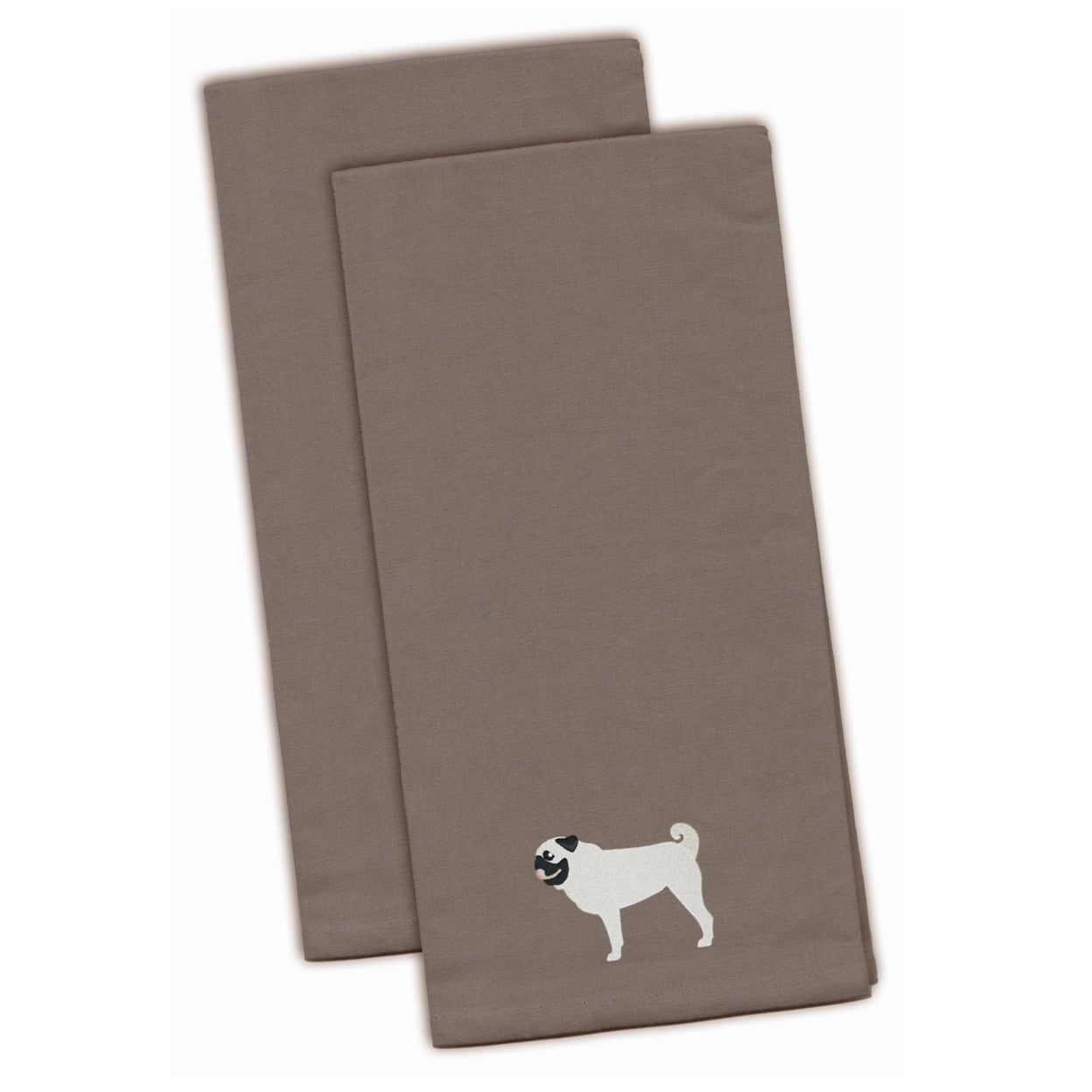 Picture of Carolines Treasures BB3447GYTWE Pug Gray Embroidered Kitchen Towel - Set of 2