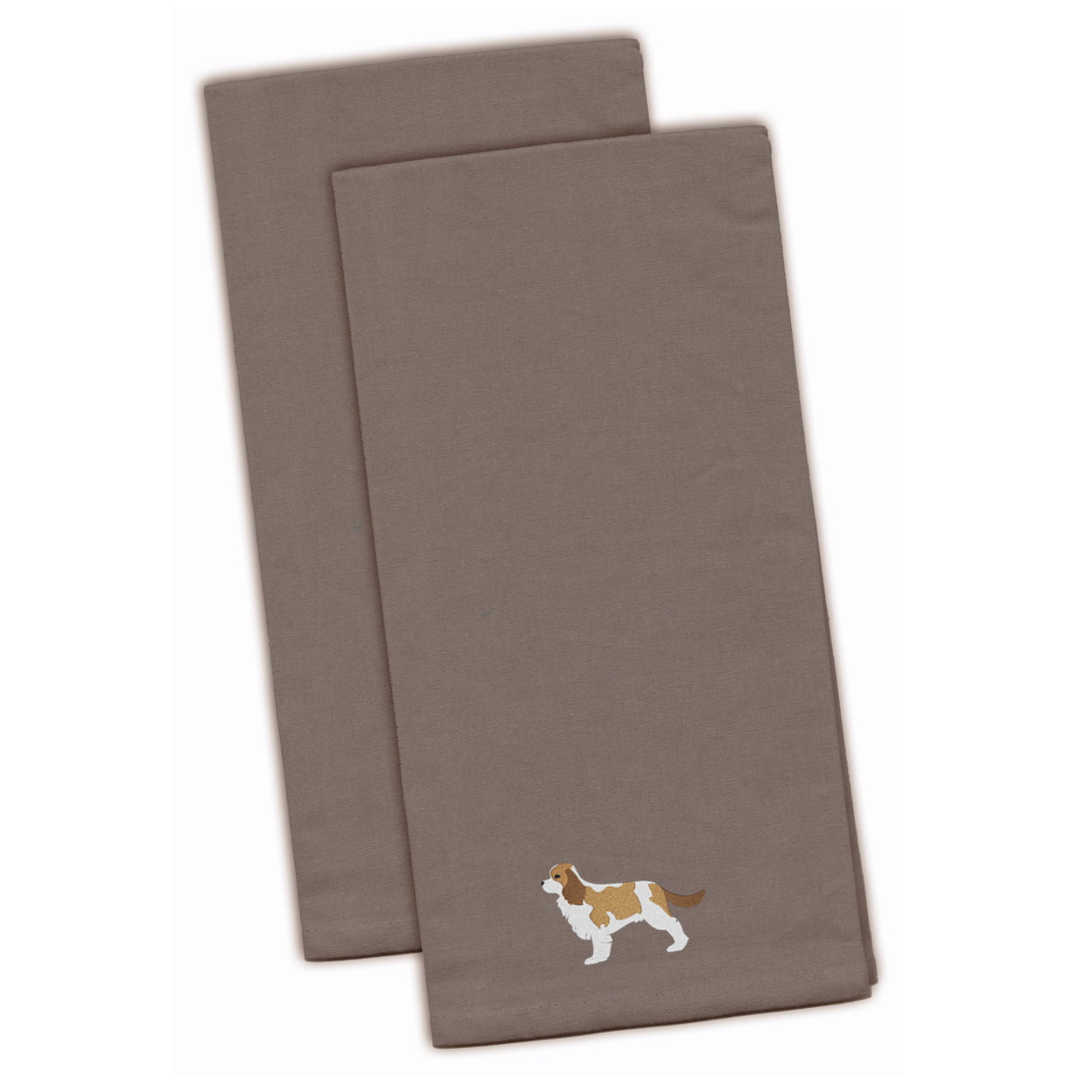 Picture of Carolines Treasures BB3449GYTWE Cavalier King Charles Spaniel Gray Embroidered Kitchen Towel - Set of 2