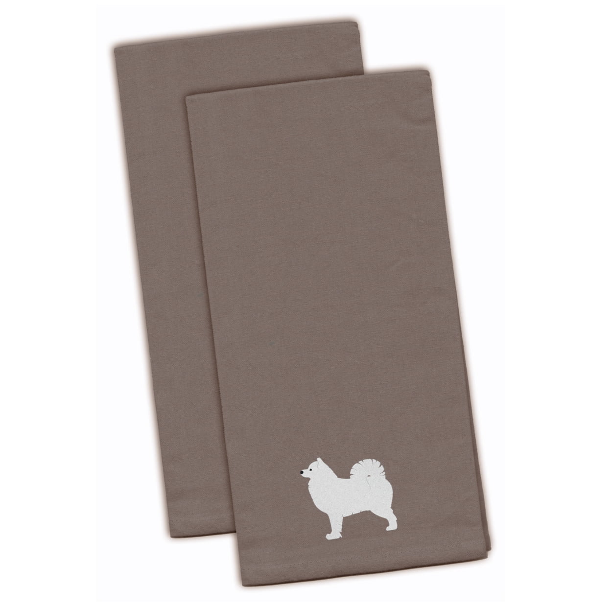 Picture of Carolines Treasures BB3459GYTWE Samoyed Gray Embroidered Kitchen Towel - Set of 2