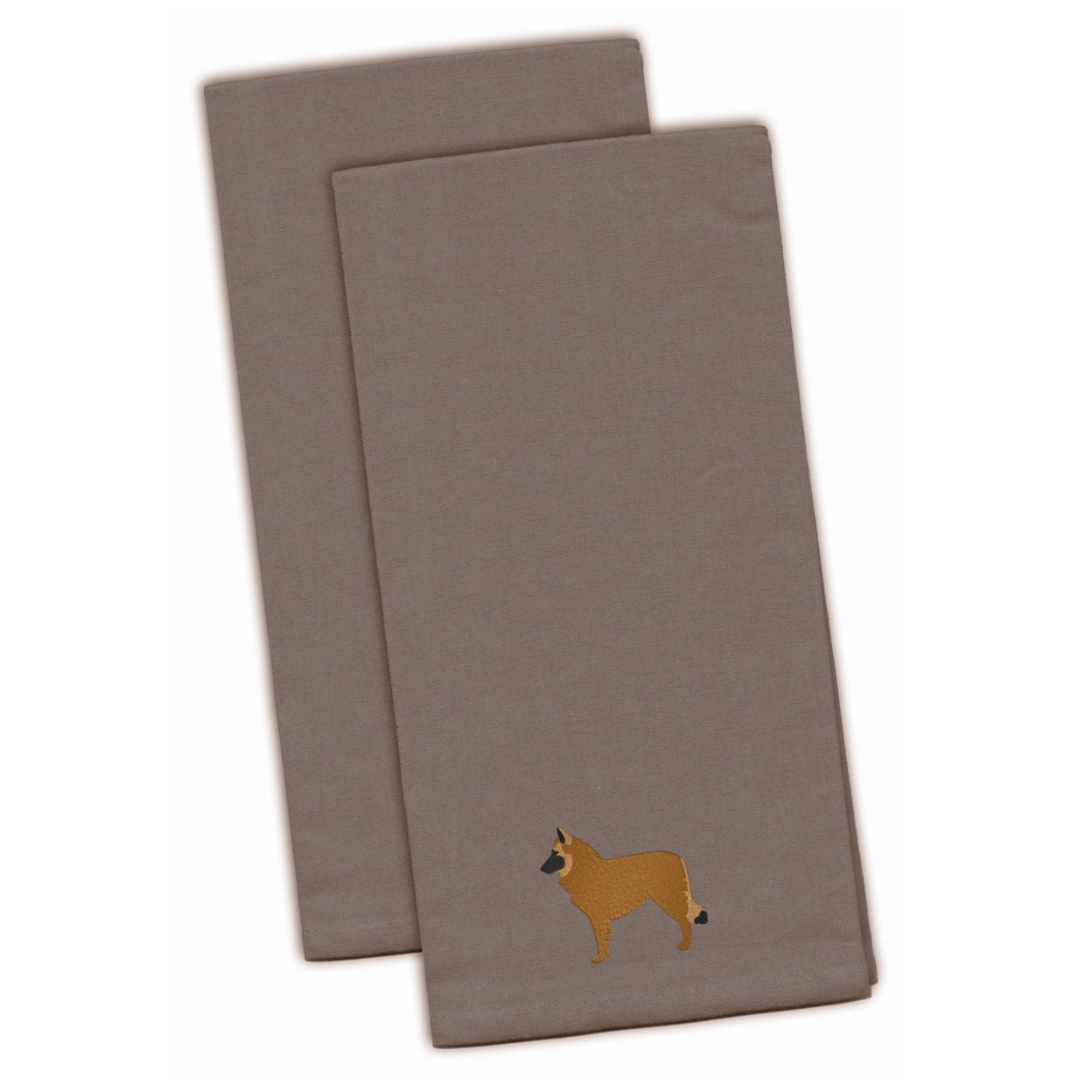 Picture of Carolines Treasures BB3461GYTWE Belgian Shepherd Gray Embroidered Kitchen Towel - Set of 2