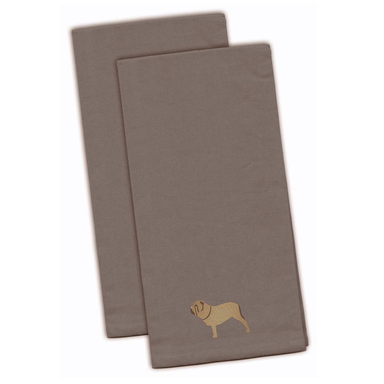 Picture of Carolines Treasures BB3465GYTWE Neapolitan Mastiff Gray Embroidered Kitchen Towel - Set of 2
