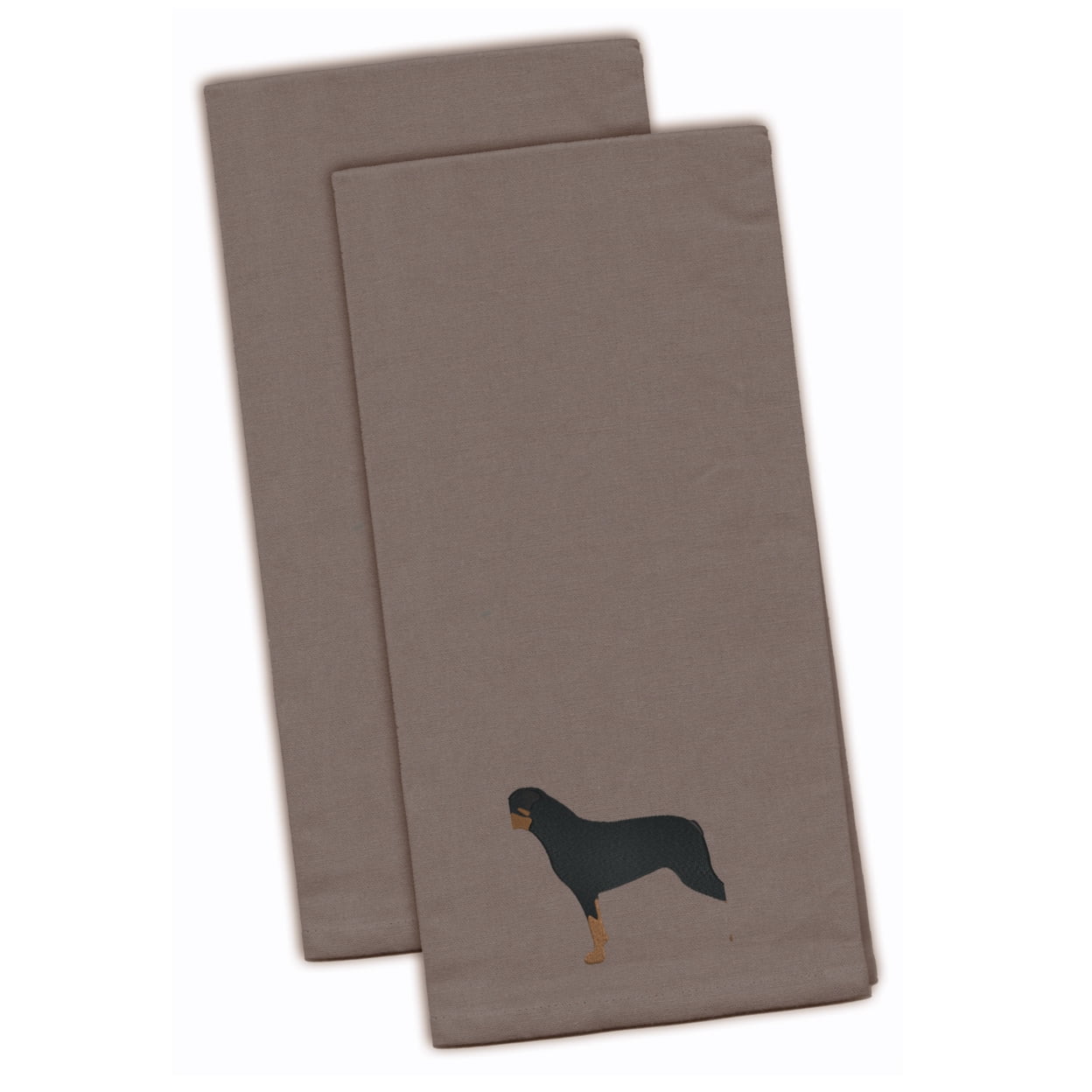 Picture of Carolines Treasures BB3466GYTWE Rottweiler Gray Embroidered Kitchen Towel - Set of 2