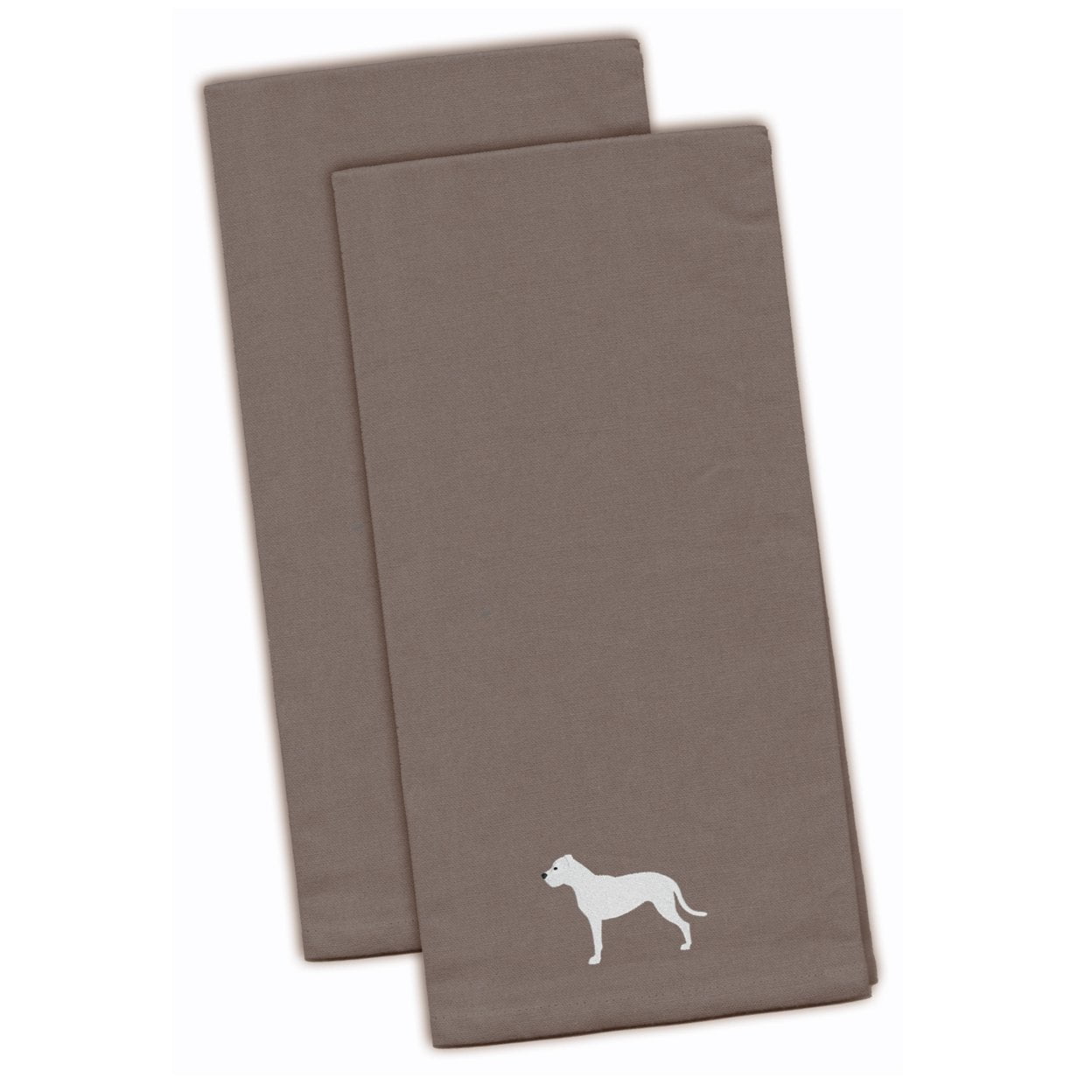Dogo Argentino Gray Embroidered Kitchen Towel - Set of 2