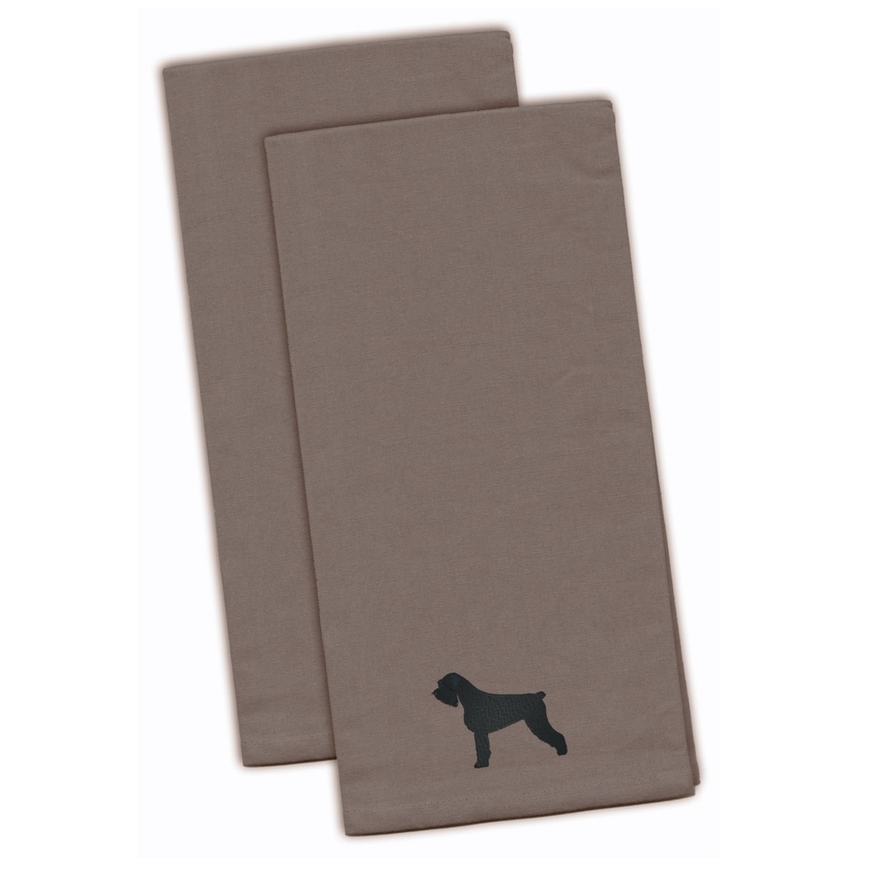 BB3473GYTWE Giant Schnauzer Gray Embroidered Kitchen Towel - Set of 2