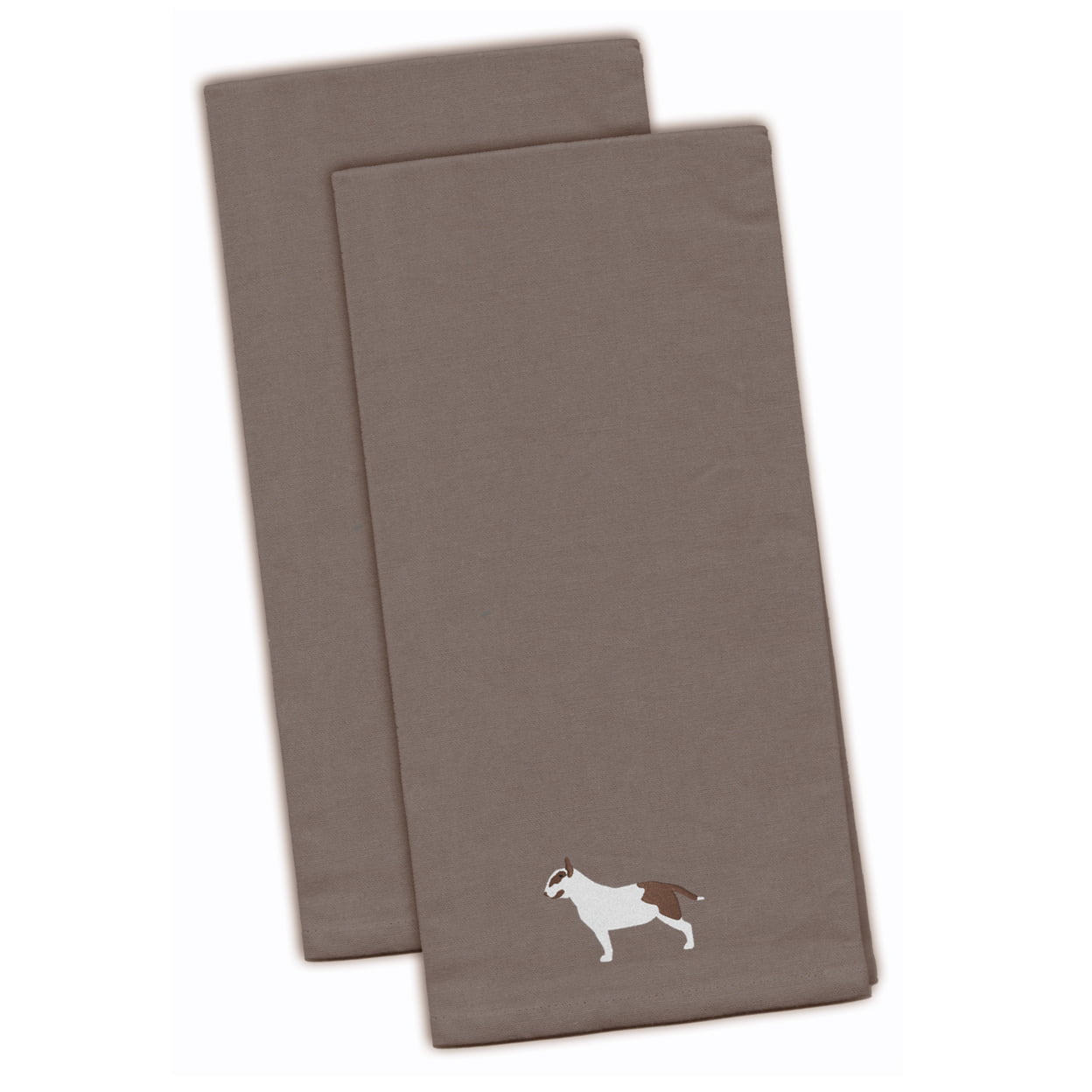 Picture of Carolines Treasures BB3478GYTWE Bull Terrier Gray Embroidered Kitchen Towel - Set of 2