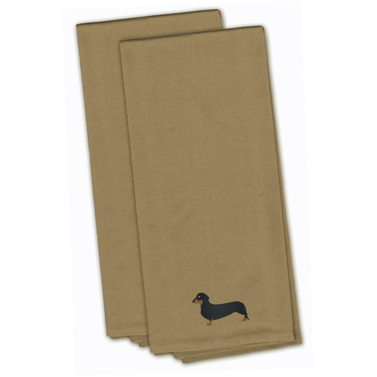 Picture of Carolines Treasures BB3382TNTWE Dachshund Tan Embroidered Kitchen Towel - Set of 2