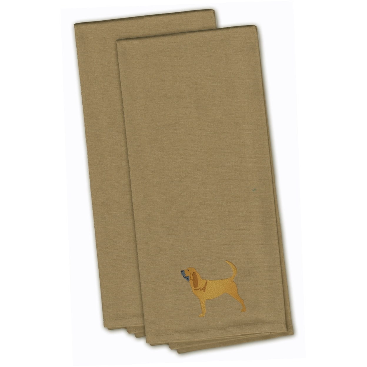 Picture of Carolines Treasures BB3384TNTWE Bloodhound Tan Embroidered Kitchen Towel - Set of 2