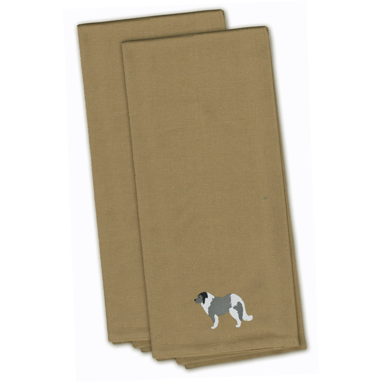 Picture of Carolines Treasures BB3425TNTWE Caucasian Shepherd Dog Tan Embroidered Kitchen Towel - Set of 2