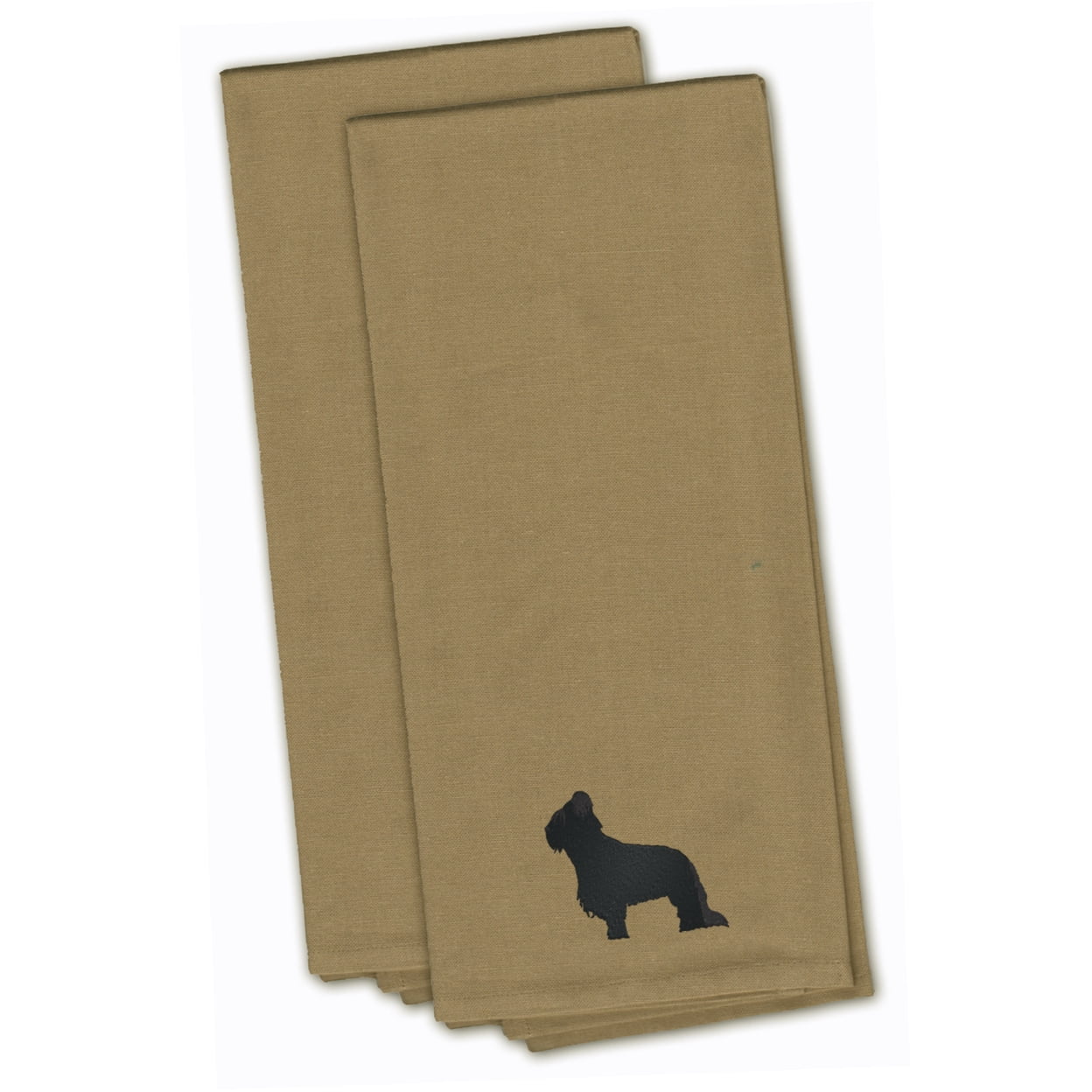 Picture of Carolines Treasures BB3426TNTWE Briard Tan Embroidered Kitchen Towel - Set of 2