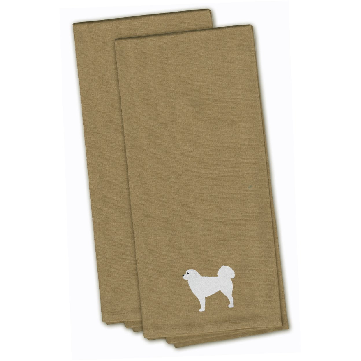 Picture of Carolines Treasures BB3427TNTWE Polish Tatra Sheepdog Tan Embroidered Kitchen Towel - Set of 2