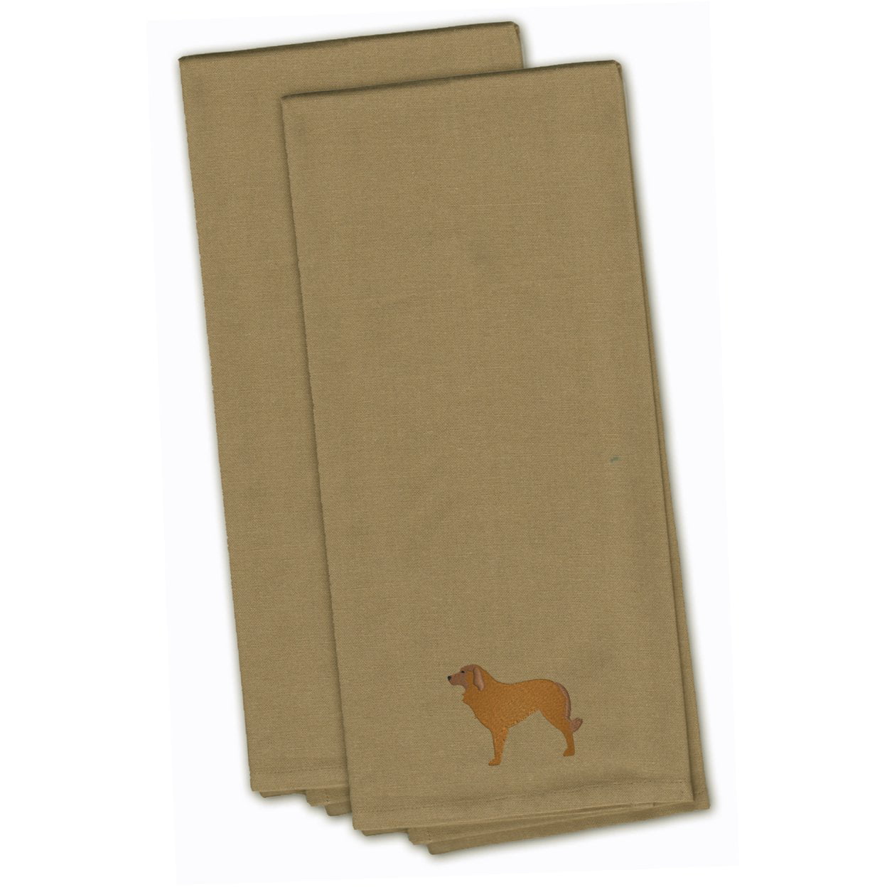 Picture of Carolines Treasures BB3431TNTWE Portuguese Sheepdog Dog Tan Embroidered Kitchen Towel - Set of 2