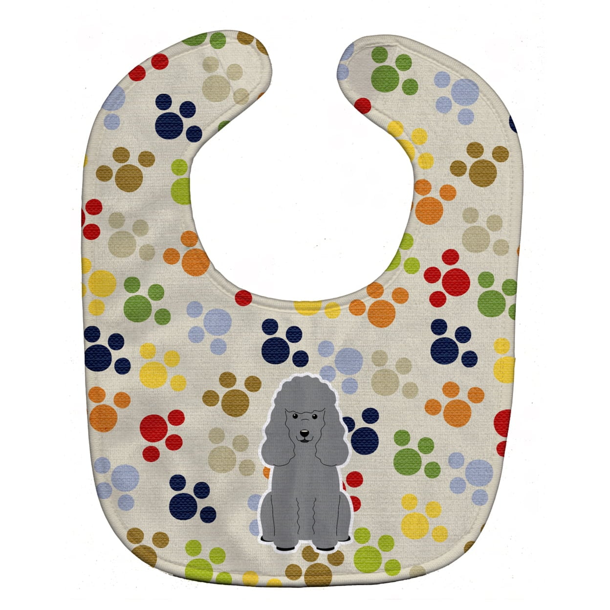 Pawprints Poodle Silver Baby Bib