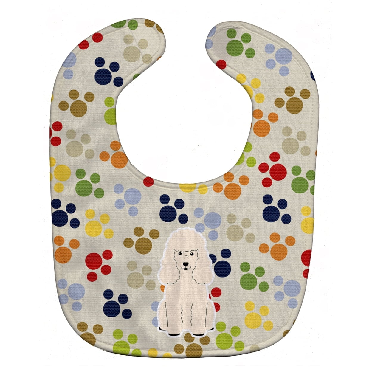 Pawprints Poodle White Baby Bib