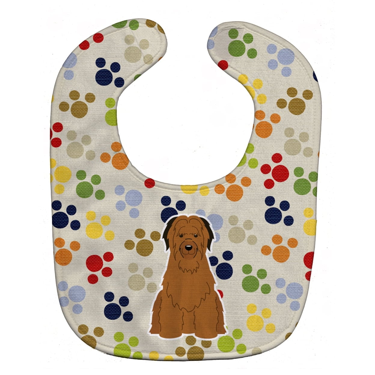Pawprints Briard Brown Baby Bib