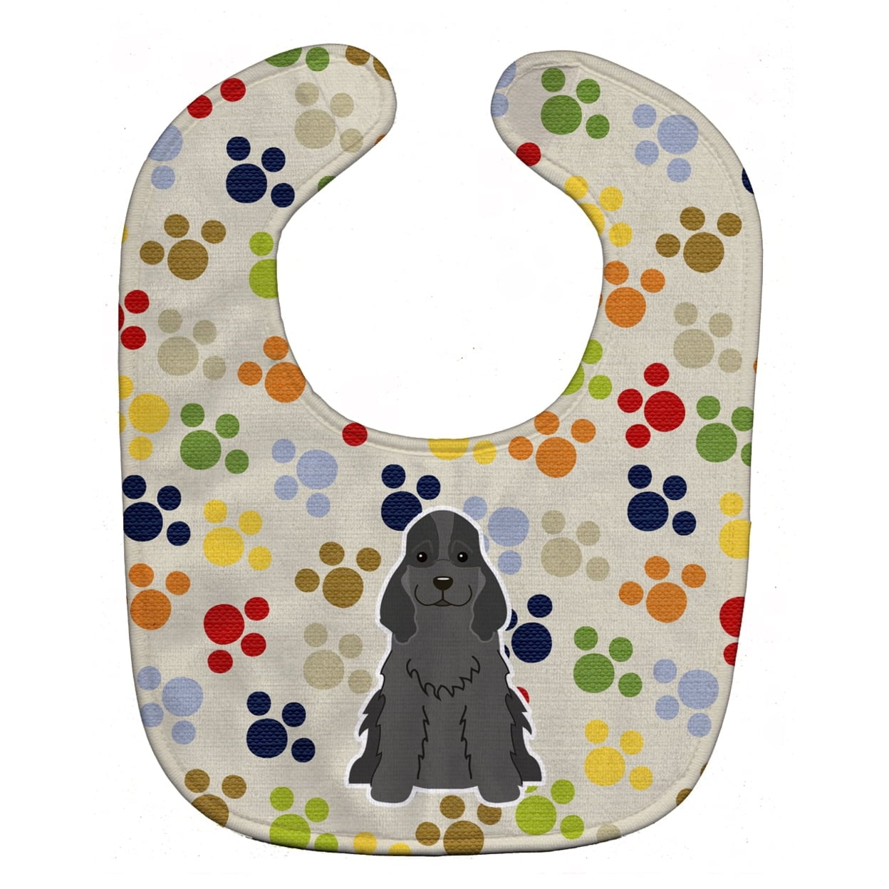 Pawprints Cocker Spaniel Black Baby Bib