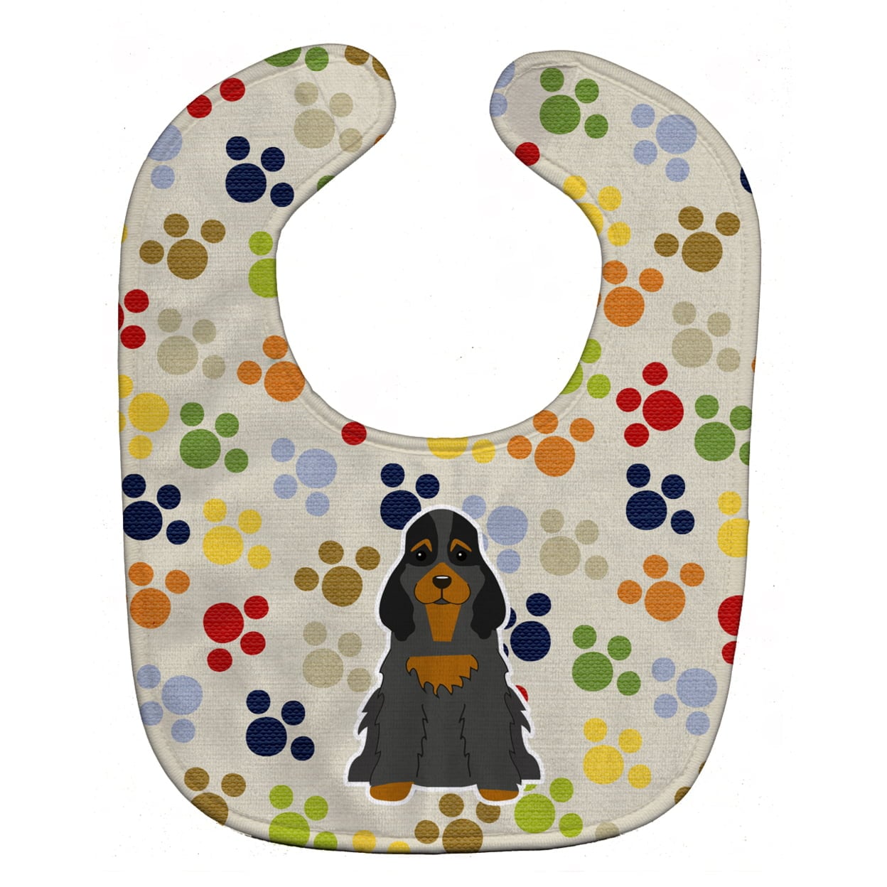 Pawprints Cocker Spaniel Black Tan Baby Bib