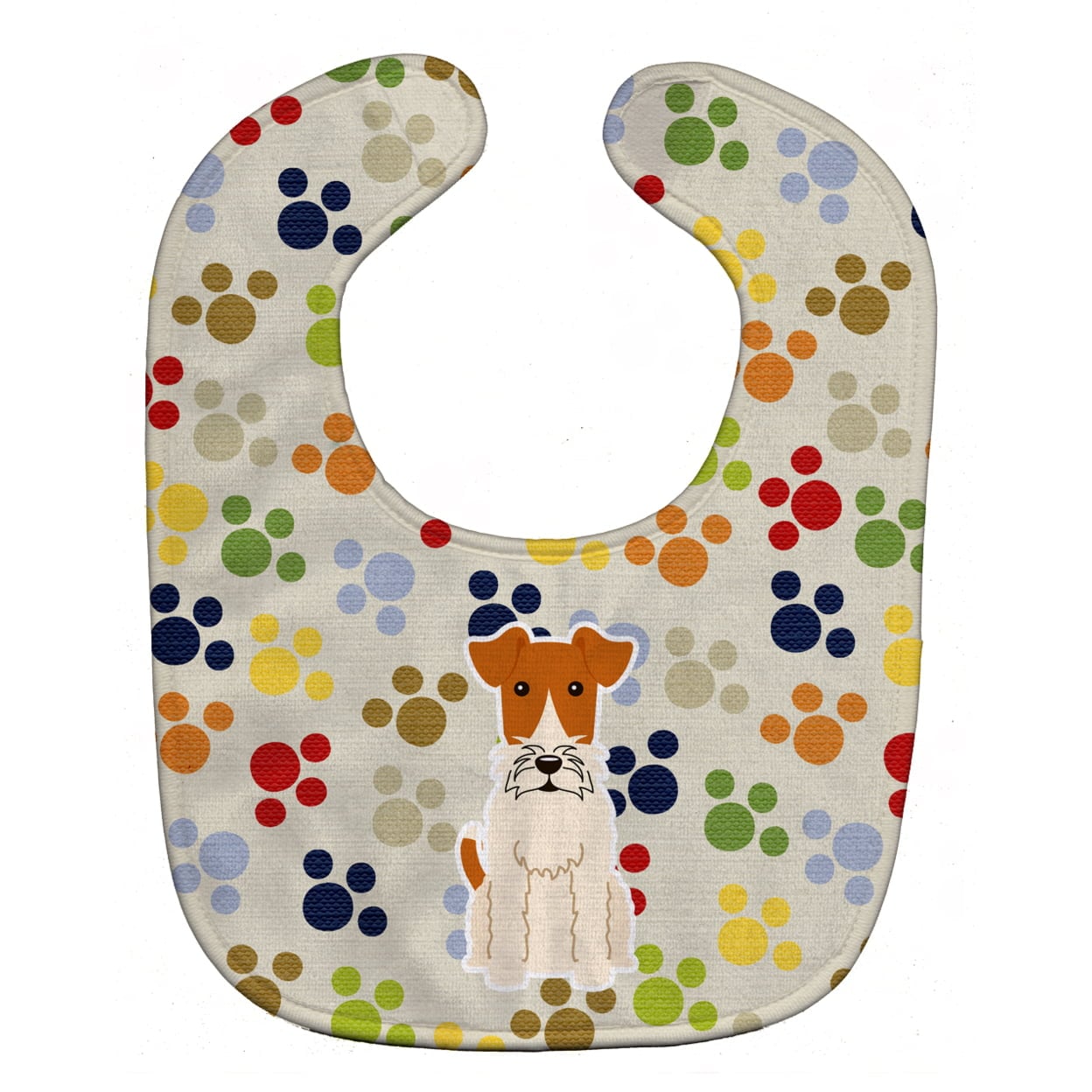 Pawprints Wire Fox Terrier Baby Bib