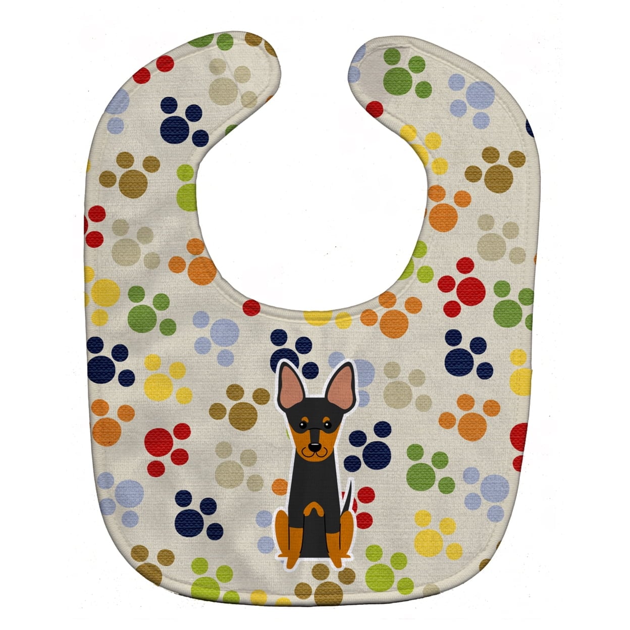 Pawprints English Toy Terrier Baby Bib